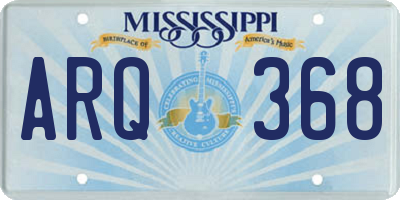 MS license plate ARQ368
