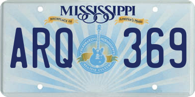 MS license plate ARQ369