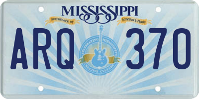 MS license plate ARQ370