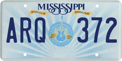 MS license plate ARQ372