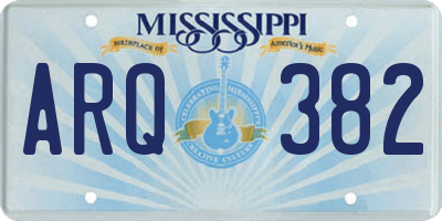 MS license plate ARQ382