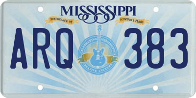 MS license plate ARQ383