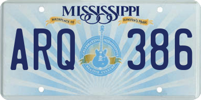 MS license plate ARQ386