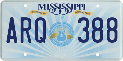 MS license plate ARQ388