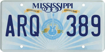 MS license plate ARQ389