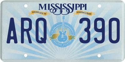 MS license plate ARQ390