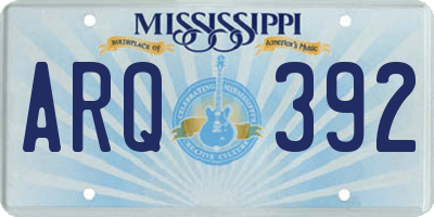 MS license plate ARQ392