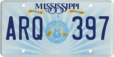 MS license plate ARQ397