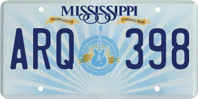 MS license plate ARQ398