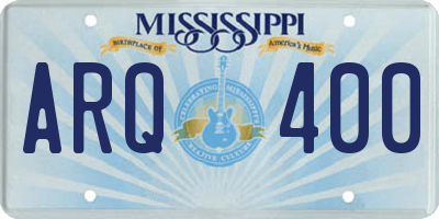 MS license plate ARQ400