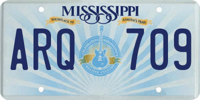 MS license plate ARQ709
