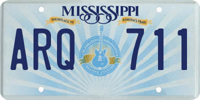 MS license plate ARQ711