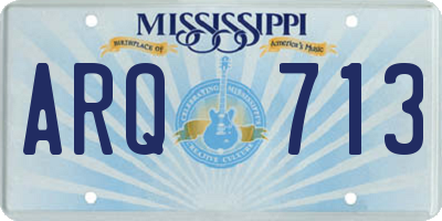 MS license plate ARQ713