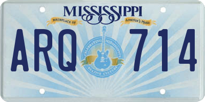 MS license plate ARQ714