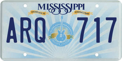 MS license plate ARQ717