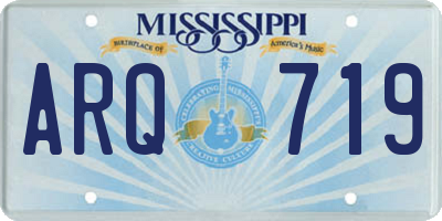MS license plate ARQ719