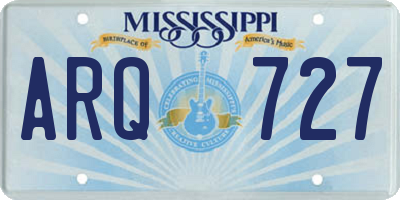 MS license plate ARQ727