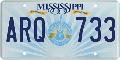 MS license plate ARQ733