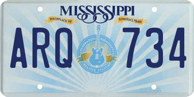 MS license plate ARQ734