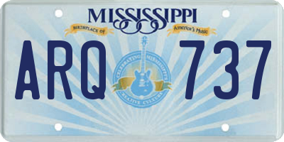 MS license plate ARQ737