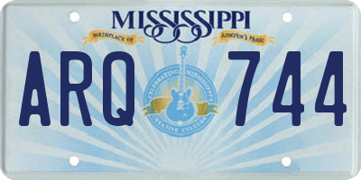 MS license plate ARQ744