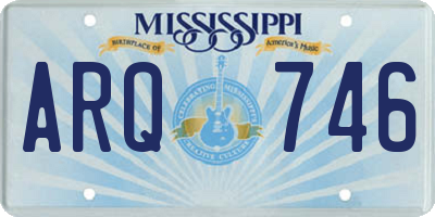 MS license plate ARQ746