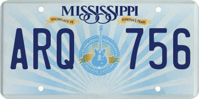 MS license plate ARQ756