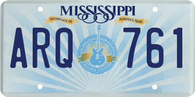 MS license plate ARQ761
