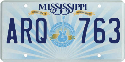MS license plate ARQ763