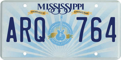 MS license plate ARQ764