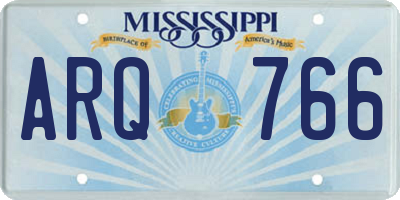 MS license plate ARQ766