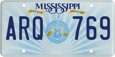 MS license plate ARQ769