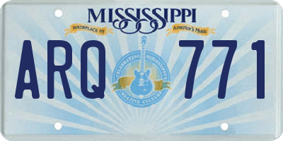 MS license plate ARQ771