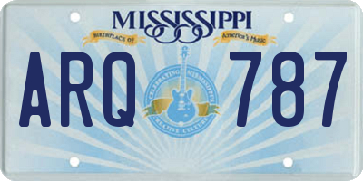 MS license plate ARQ787
