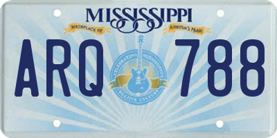 MS license plate ARQ788