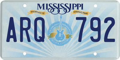 MS license plate ARQ792