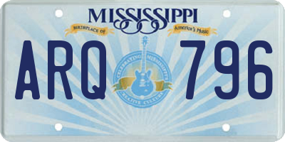MS license plate ARQ796