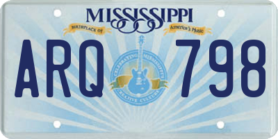 MS license plate ARQ798