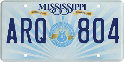 MS license plate ARQ804