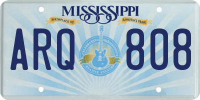 MS license plate ARQ808