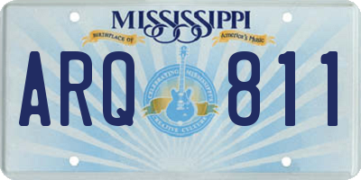 MS license plate ARQ811