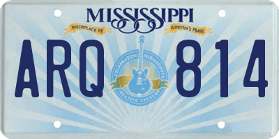 MS license plate ARQ814