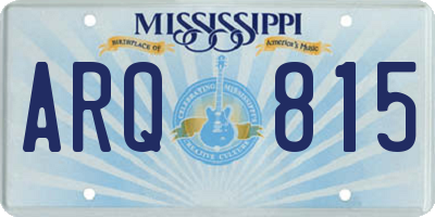 MS license plate ARQ815