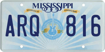 MS license plate ARQ816