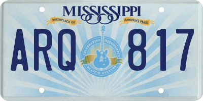 MS license plate ARQ817