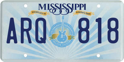 MS license plate ARQ818
