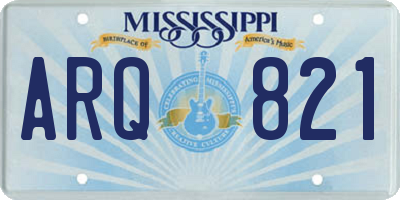 MS license plate ARQ821