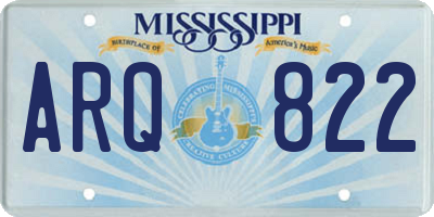 MS license plate ARQ822