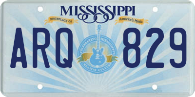 MS license plate ARQ829