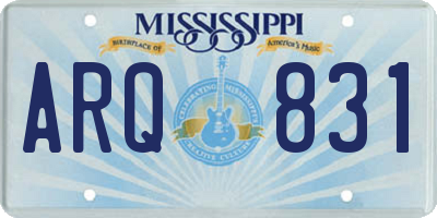 MS license plate ARQ831